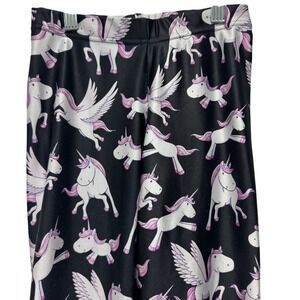 BlackMilk Leggings Women XS Black Unicorn Pegasus Print Stretchy Slim Fit